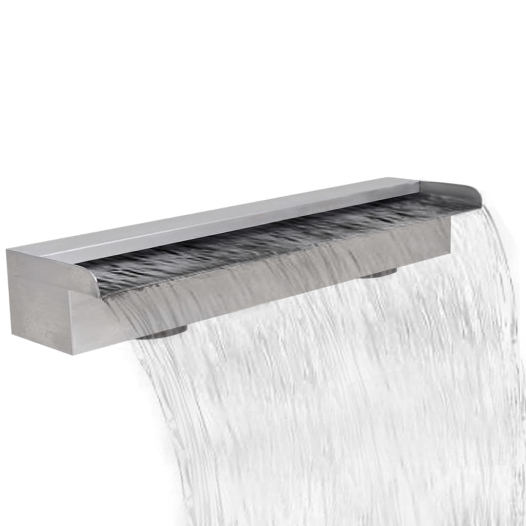 Fontana a Cascata per Giardino Rettangolare Acciaio Inox 60 cm - homemem39