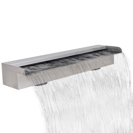 Fontana a Cascata per Giardino Rettangolare Acciaio Inox 60 cm - homemem39