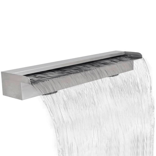 Fontana a Cascata per Giardino Rettangolare Acciaio Inox 90 cm - homemem39