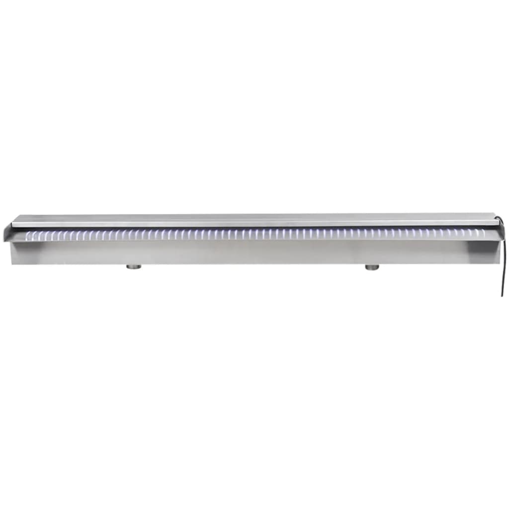 Cascata per Laghetto Rettangolare con LED in Acciaio Inox 90 cm - homemem39