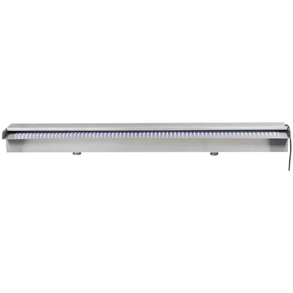 Cascata per Laghetto Rettangolare con LED in Acciaio Inox 90 cm - homemem39