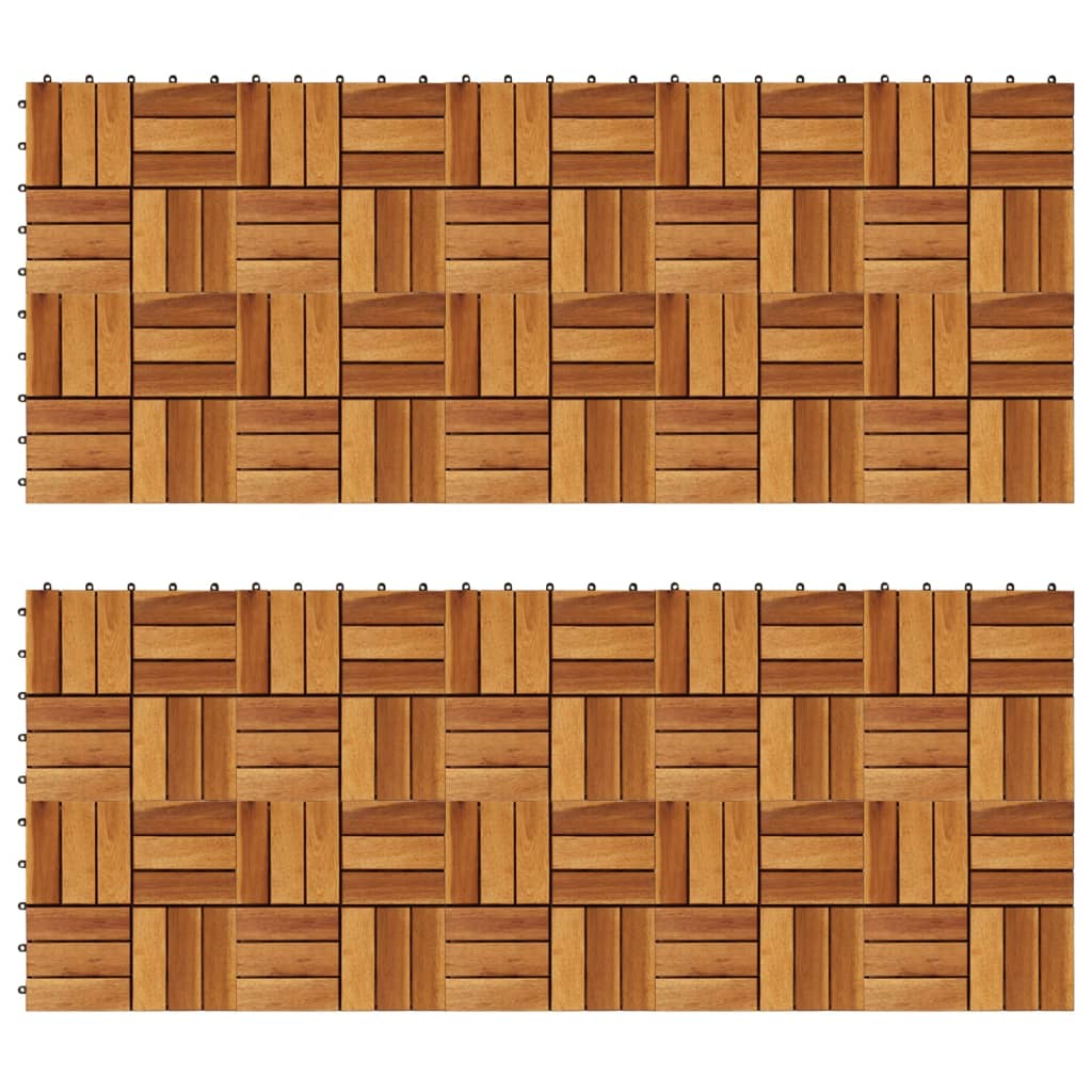 Set 20 Piastrelle in legno di acacia per pavimento 30 x 30 cm - homemem39