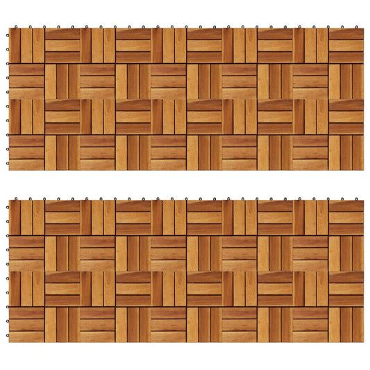 Set 20 Piastrelle in legno di acacia per pavimento 30 x 30 cm - homemem39