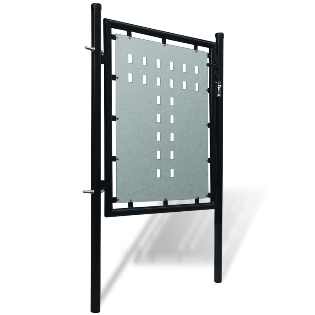 Cancello per Recinzione Singolo Nero 100 x 125 cm - homemem39