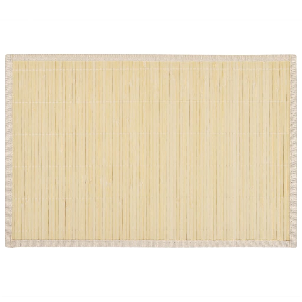 6 Tovagliette di Bamboo 30 x 45 cm Naturale - homemem39