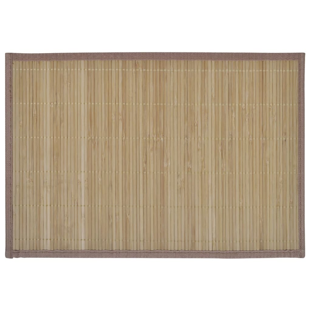 6 Tovagliette di Bamboo 30 x 45 cm Marrone - homemem39