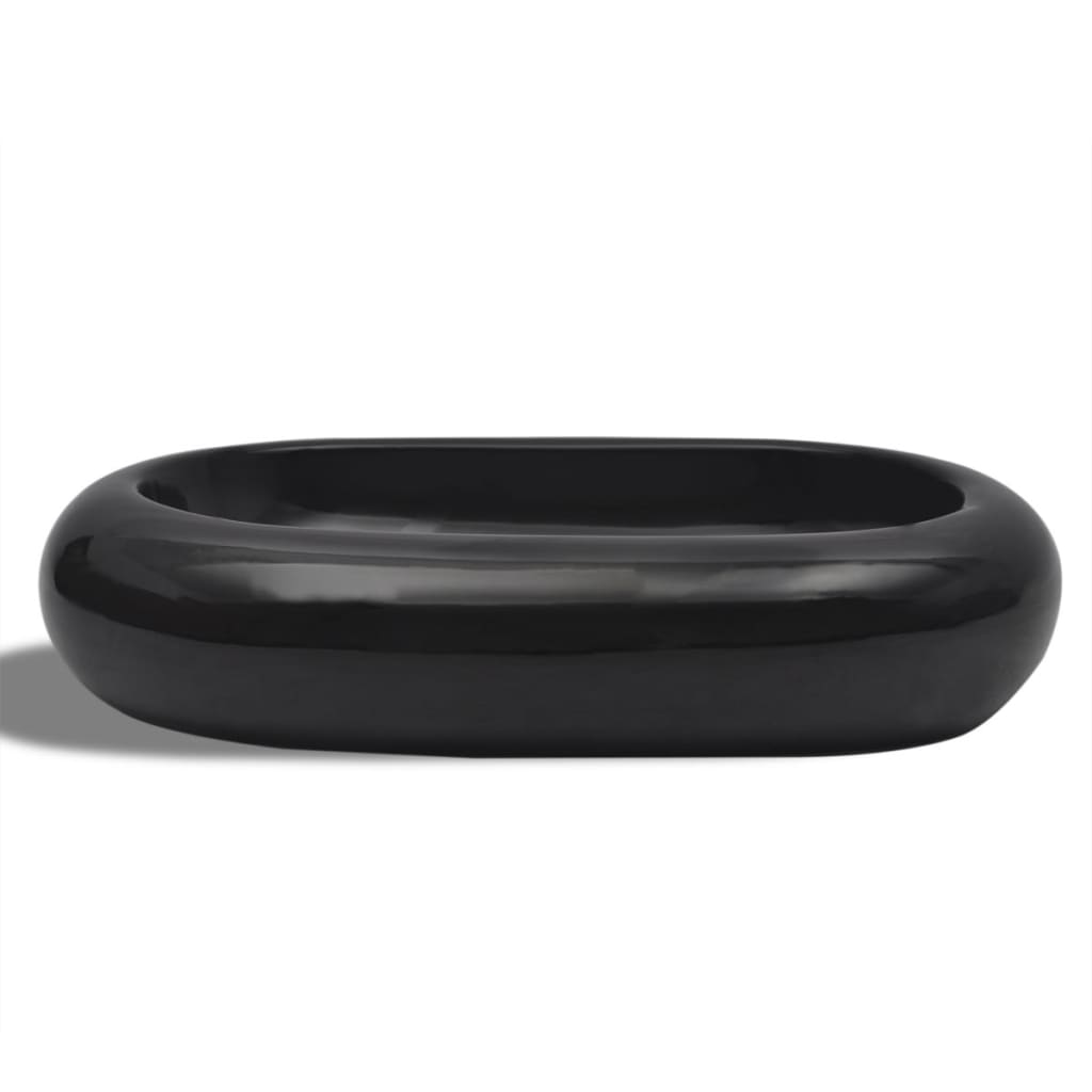 Lavandino da bagno in ceramica ovale nero - homemem39
