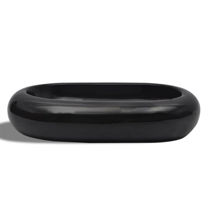 Lavandino da bagno in ceramica ovale nero - homemem39