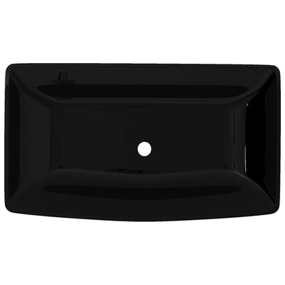 Lavandino da bagno in ceramica nera rettangolare - homemem39