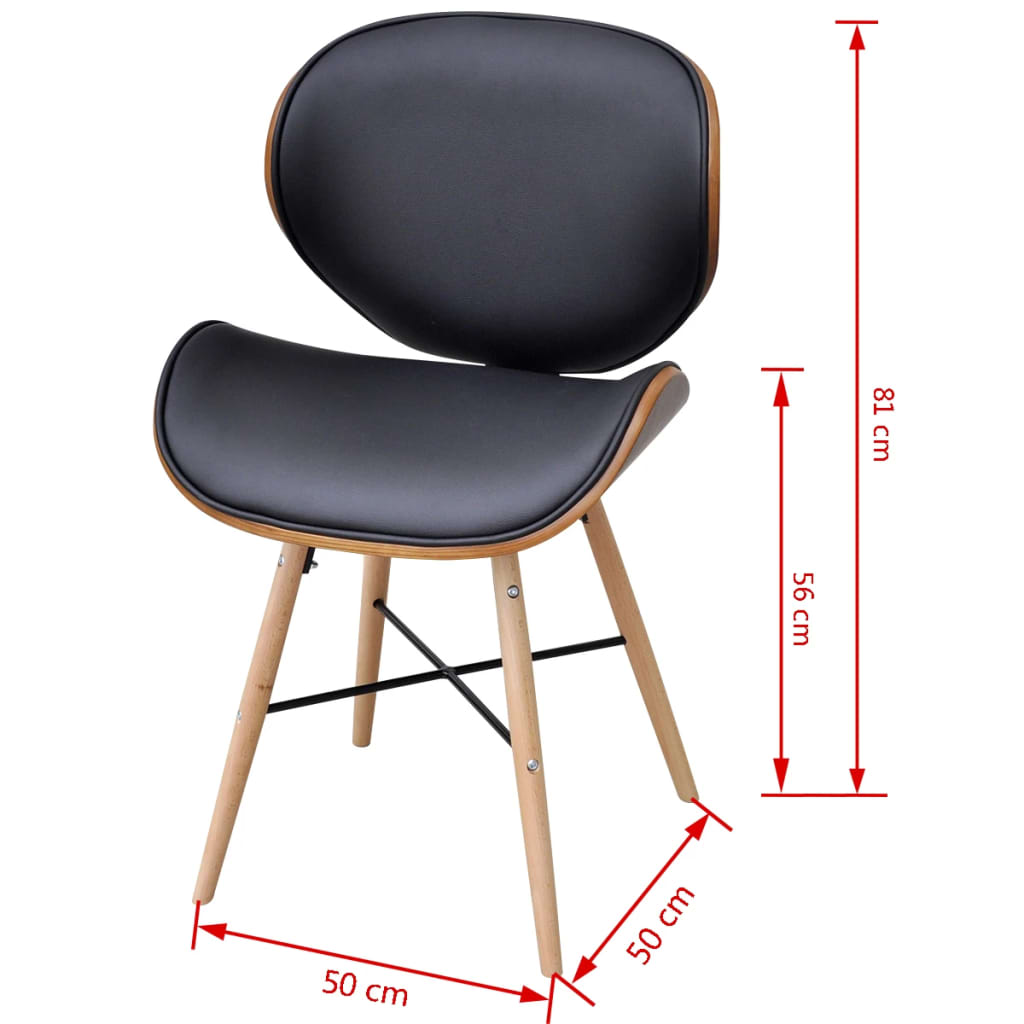 Sedie da Pranzo 4 pz in Legno Curvo e Similpelle - homemem39