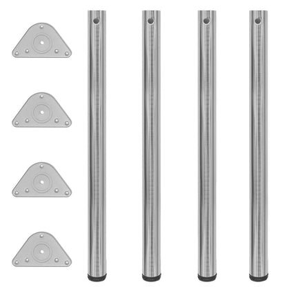 Set Gambe Tavolo 4 pz in Nickel Spazzolato Regolabili 870 mm - homemem39