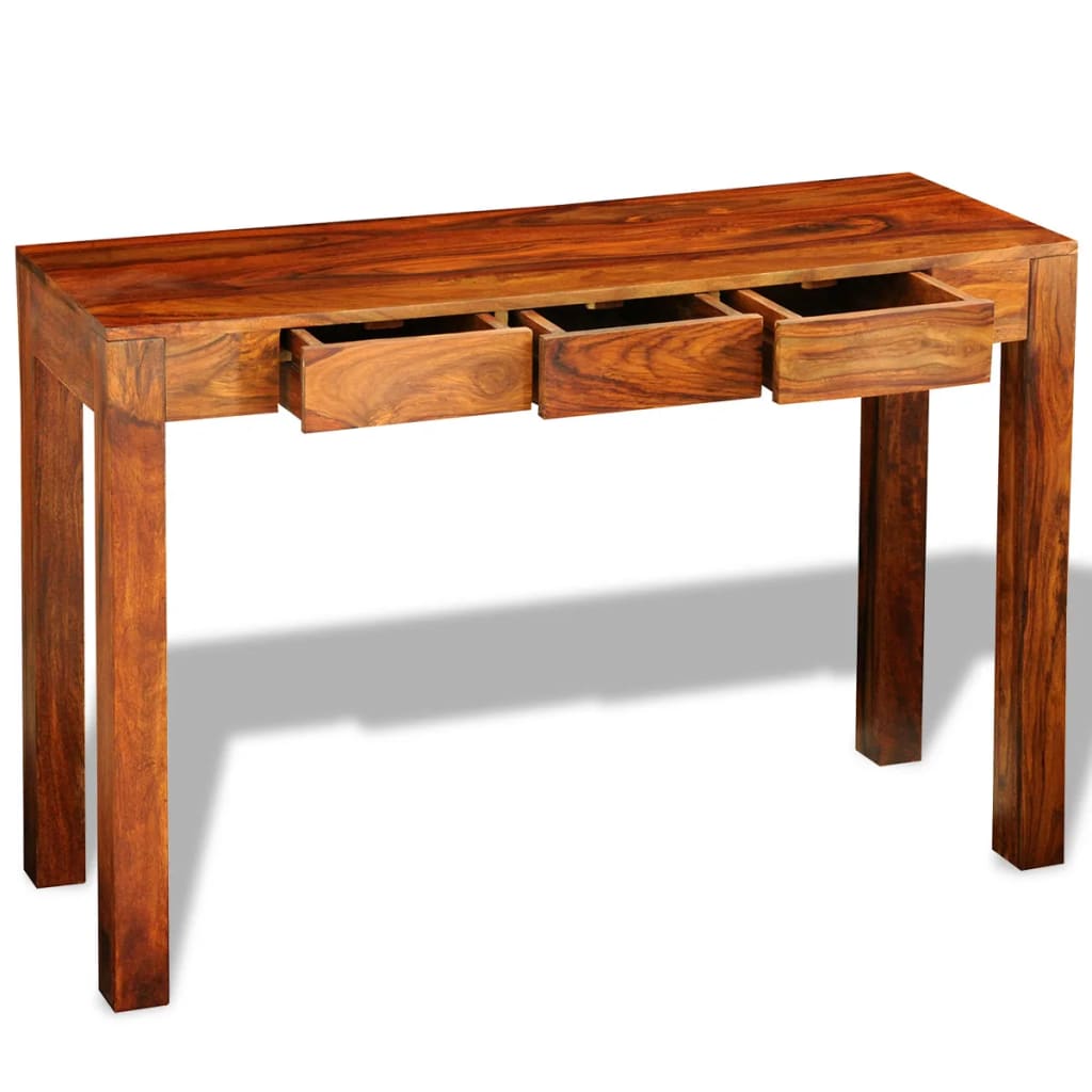 Tavolo Consolle con 3 Cassetti 80 cm Legno Massello di Sheesham - homemem39