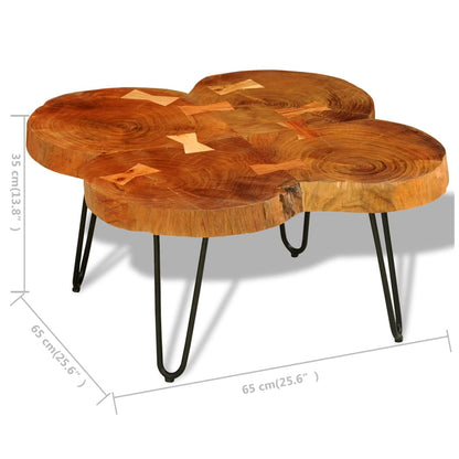 Tavolino da Caffè 35 cm 4 Tronchi in Legno Massello di Sheesham - homemem39