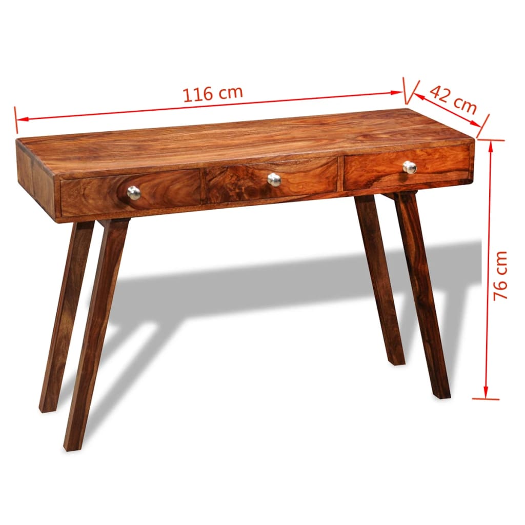 Tavolo Consolle con 3 Cassetti 76 cm Legno Massello di Sheesham - homemem39