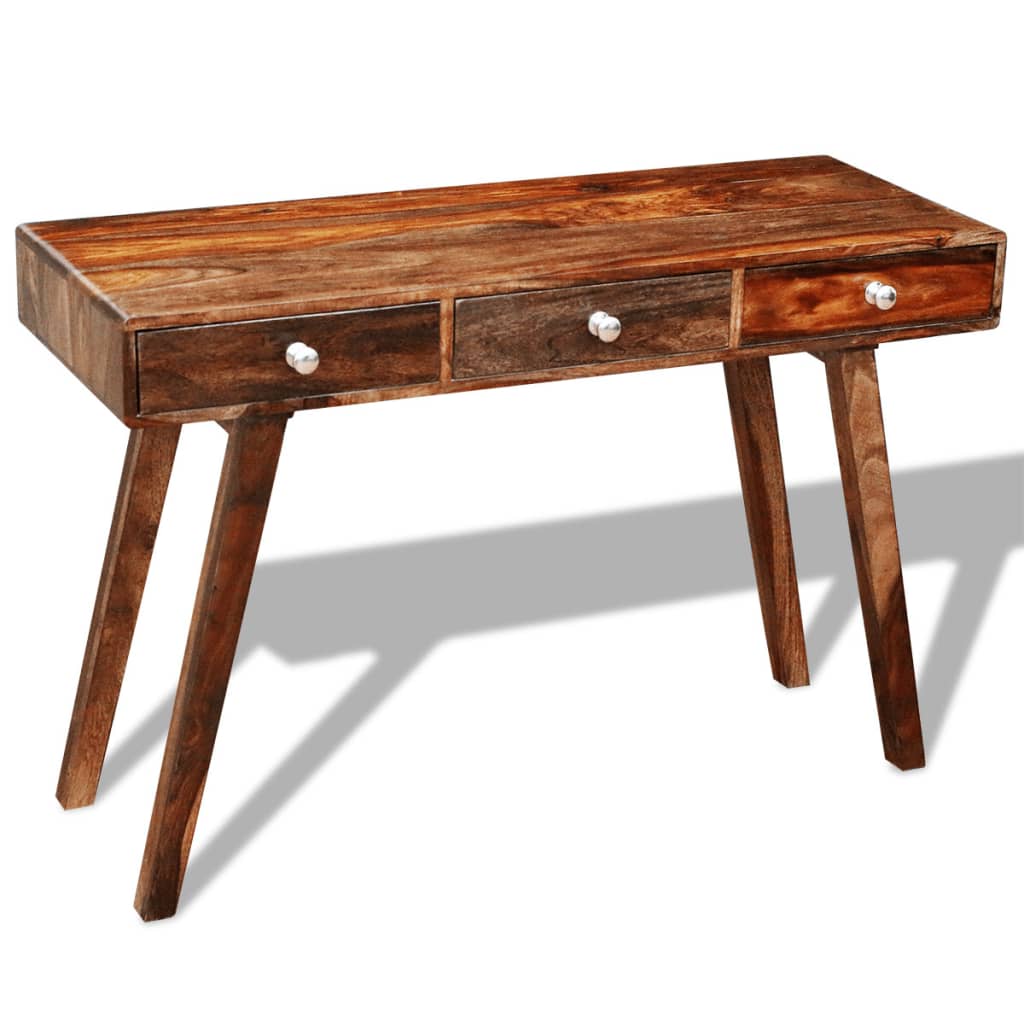 Tavolo Consolle con 3 Cassetti 76 cm Legno Massello di Sheesham - homemem39