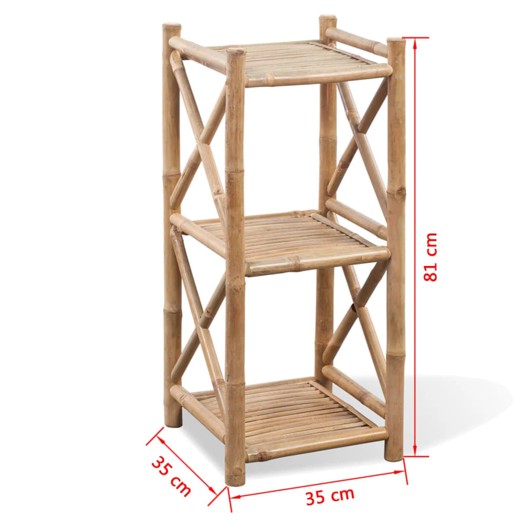 Scaffale a 3 piani in legno di bambù - homemem39