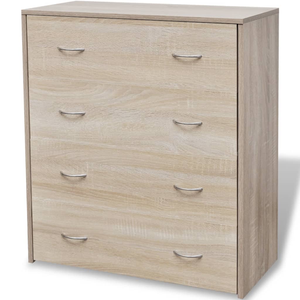 Credenza con 4 Cassetti 60x30,5x71 cm Colore Rovere - homemem39