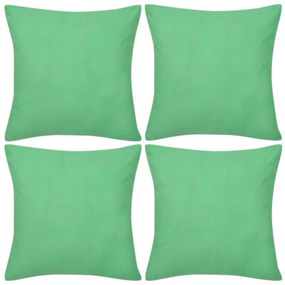 Federe 4 pz per Cuscini in Cotone Verde Mela 40 x 40 cm - homemem39