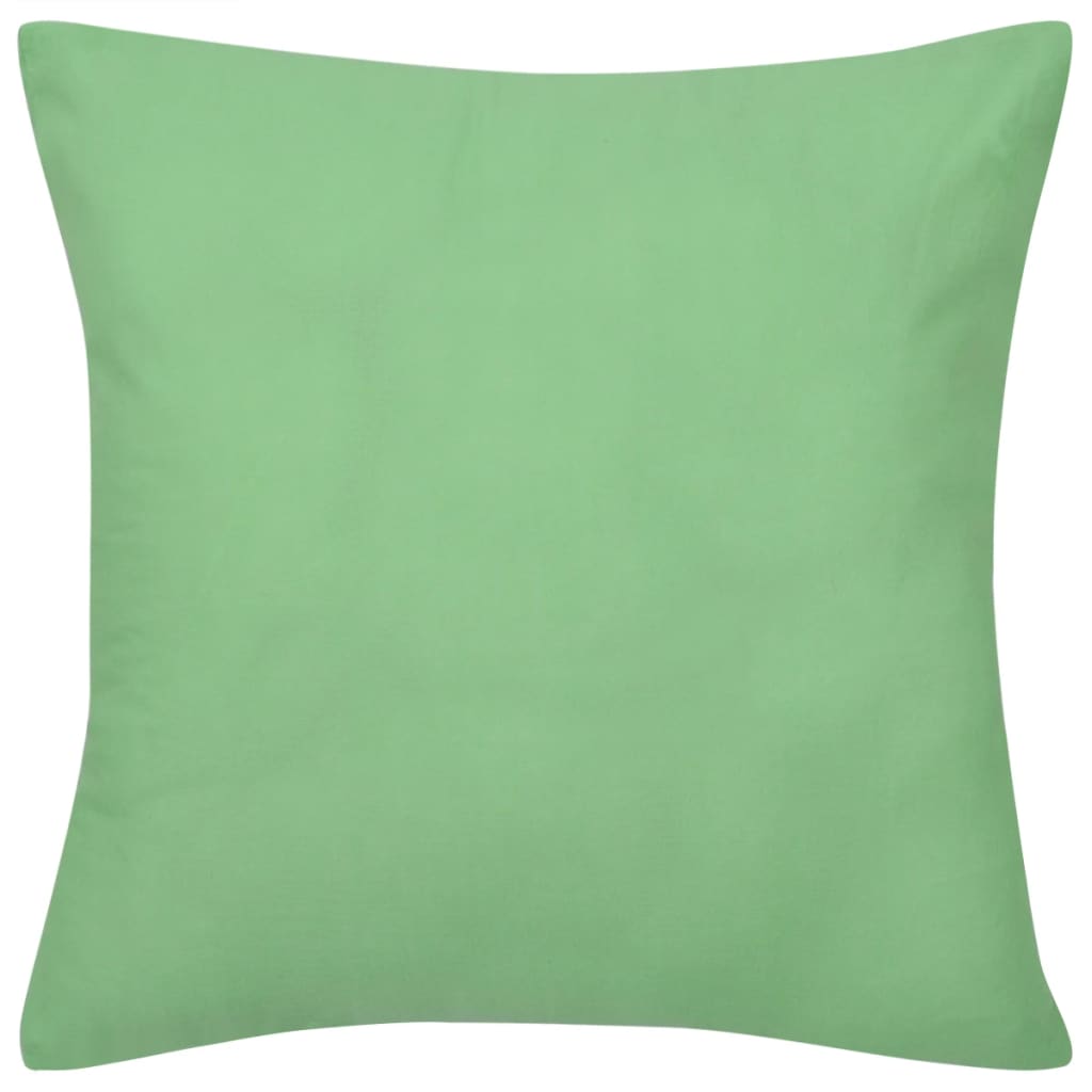 Federe 4 pz per Cuscini in Cotone Verde Mela 40 x 40 cm - homemem39