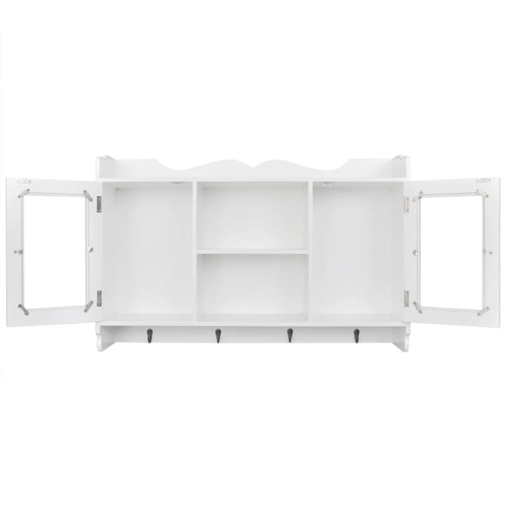 Armadietto sospeso porta DVD/Libri/Oggetti in MDF Bianco - homemem39