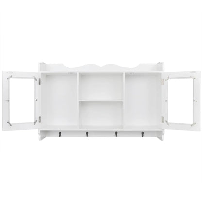 Armadietto sospeso porta DVD/Libri/Oggetti in MDF Bianco - homemem39