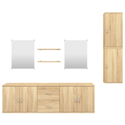 vidaXL Set Mobili da Bagno 7 pz Rovere in Legno Multistrato - homemem39