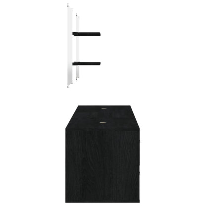 vidaXL Set Mobili da Bagno 5 pz Nero in Legno Multistrato - homemem39