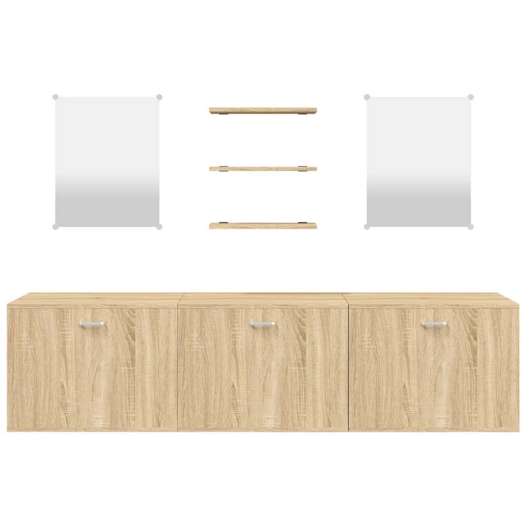 vidaXL Set Mobili da Bagno 6 pz Rovere in Legno Multistrato - homemem39