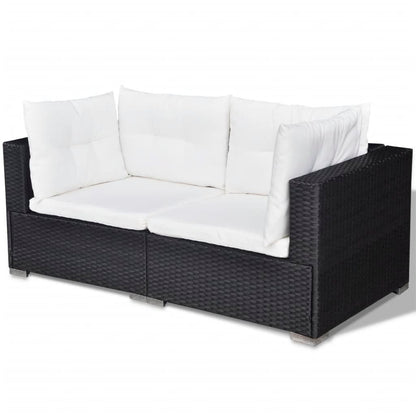 Set Divani da Giardino 6 pz con Cuscini in Polyrattan Nero - homemem39