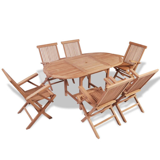 B-ware Set da Pranzo per Esterni 7 pz Legno Massello di Teak - homemem39