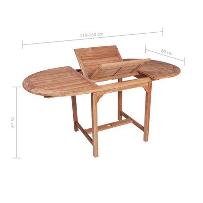 B-ware Set da Pranzo per Esterni 7 pz Legno Massello di Teak - homemem39