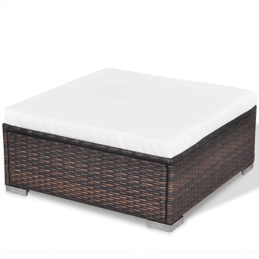 Set Divani da Giardino 6 pz con Cuscini in Polyrattan Marrone - homemem39