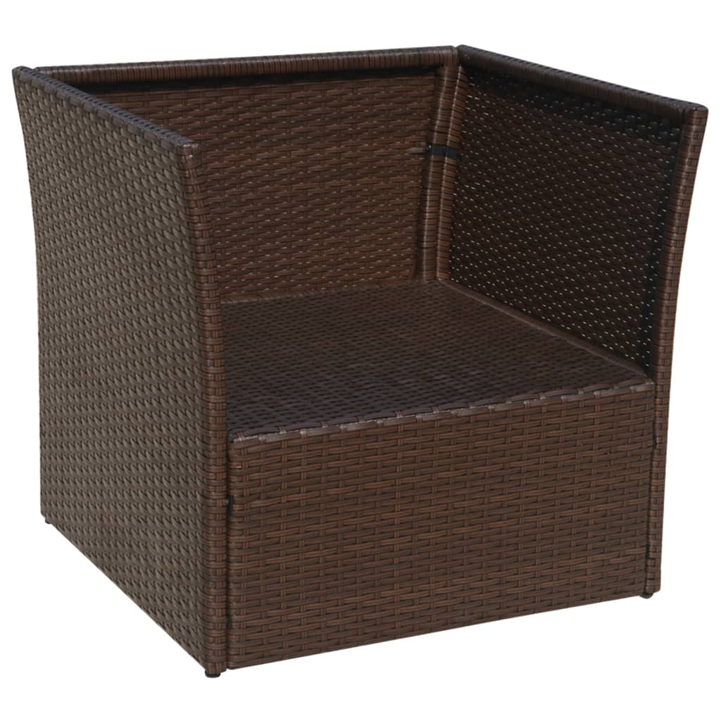 Sedia da Giardino con Poggiapiedi in Polyrattan Marrone - homemem39