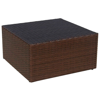 Sedia da Giardino con Poggiapiedi in Polyrattan Marrone - homemem39