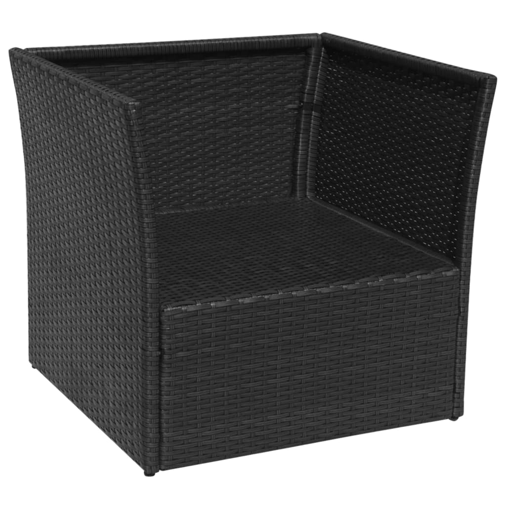 Sedia da Giardino con Poggiapiedi in Polyrattan Nero - homemem39