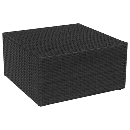 Sedia da Giardino con Poggiapiedi in Polyrattan Nero - homemem39