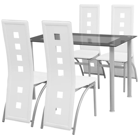 Set Sala Da Pranzo 5 Pezzi Bianco - homemem39