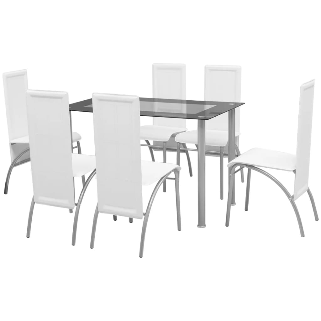 Set Sala Da Pranzo 7 Pezzi Bianco - homemem39