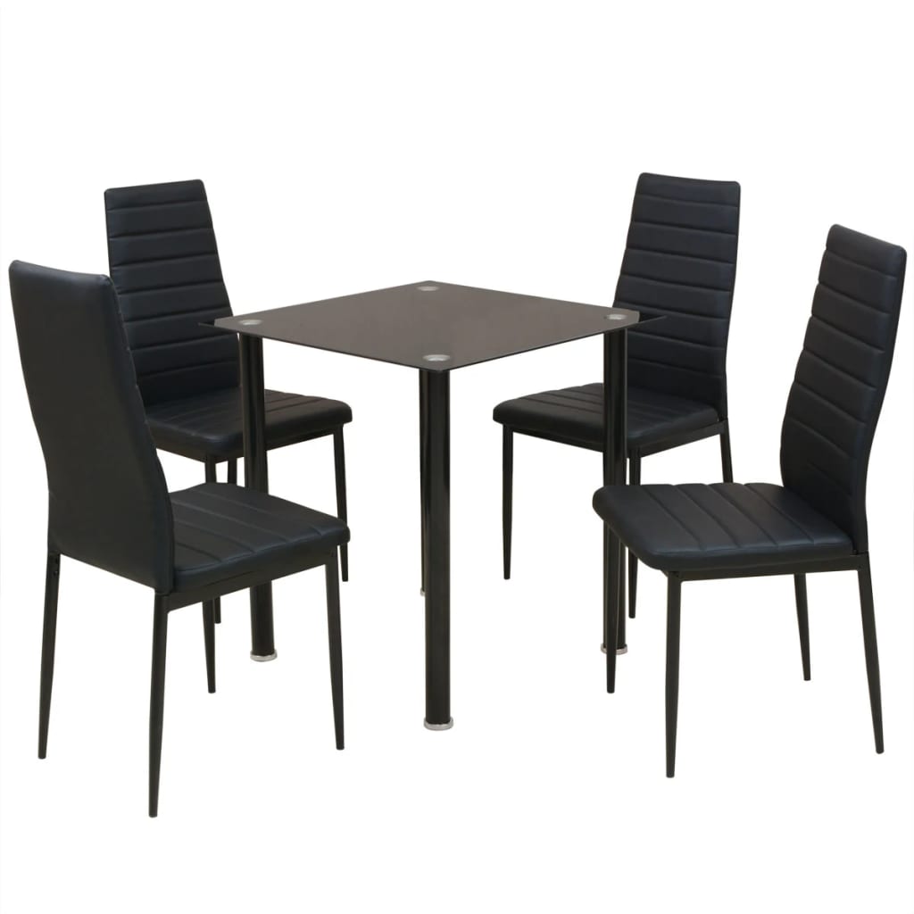 Set Tavolo e Sedie da Pranzo 5 pz Nero - homemem39