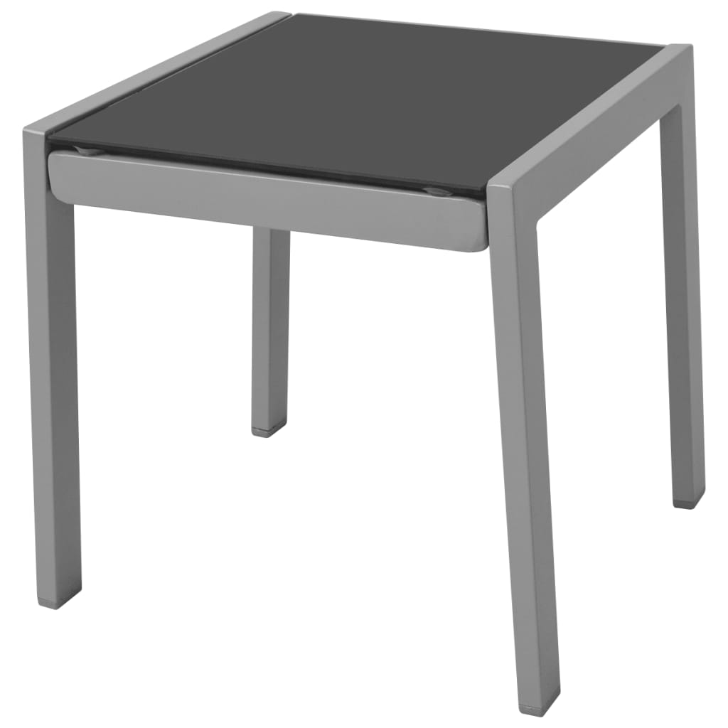 Lettini Prendisole con Tavolino in Alluminio Nero - homemem39