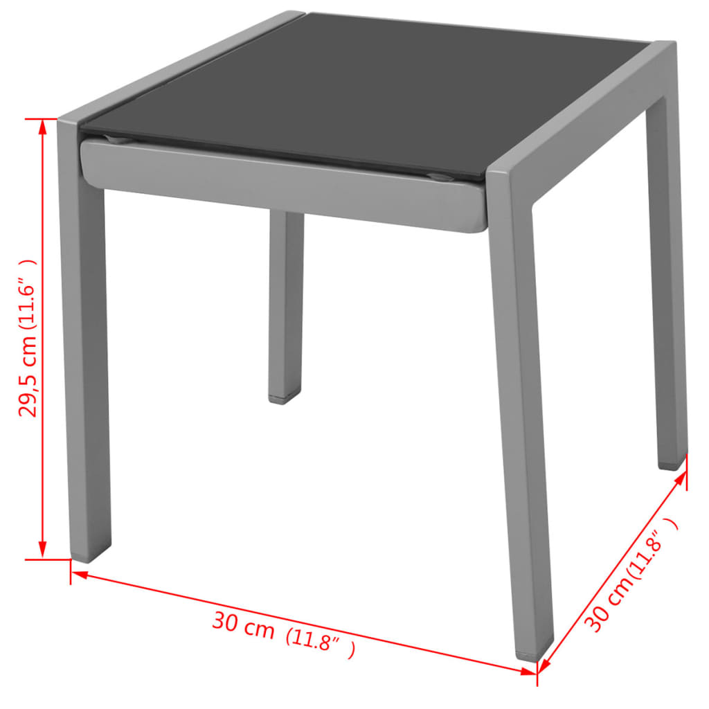 Lettini Prendisole con Tavolino in Alluminio Nero - homemem39