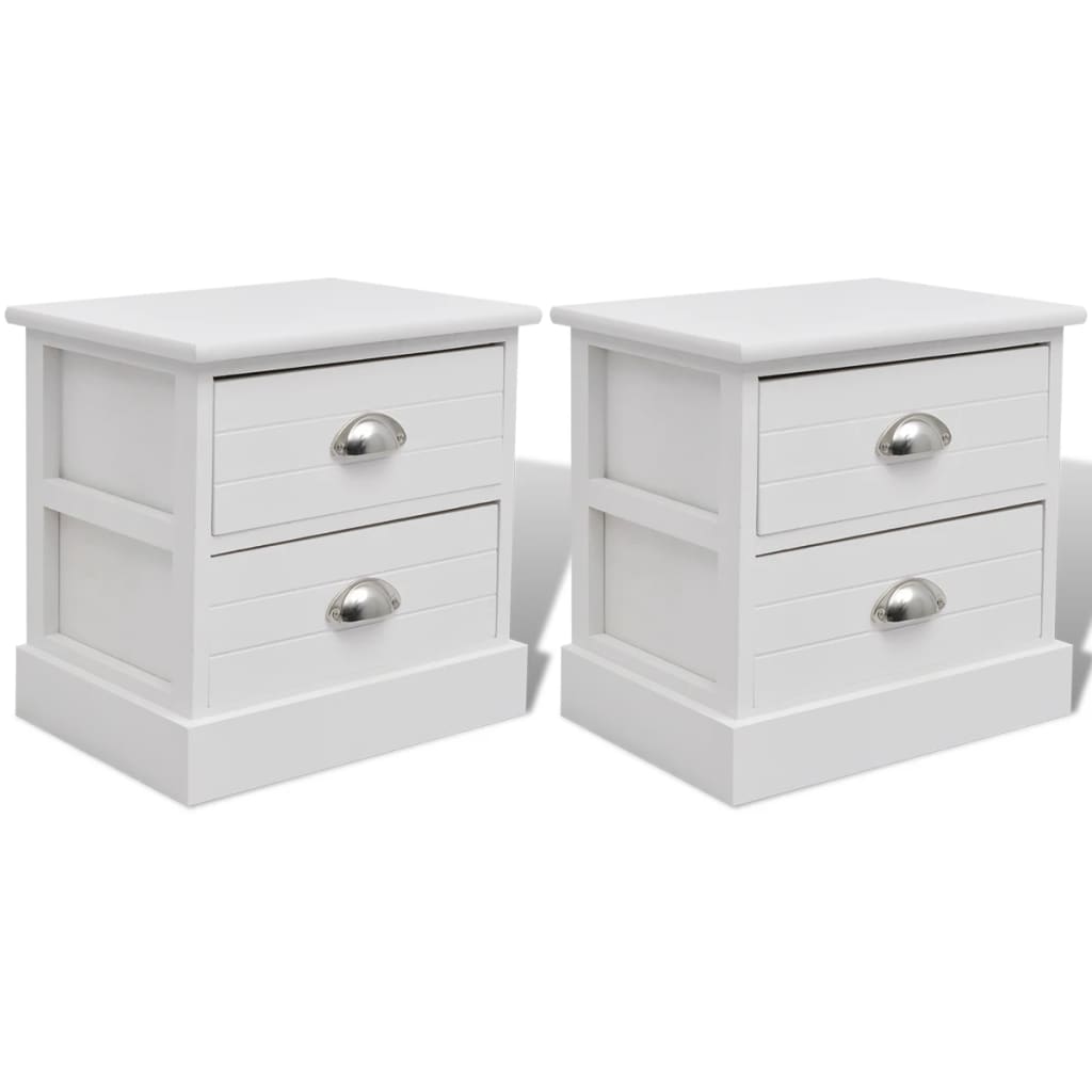 Comodini In Stile Francese 2 Pezzi Bianco - homemem39