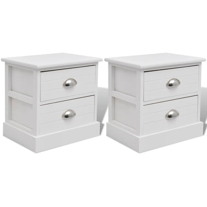 Comodini In Stile Francese 2 Pezzi Bianco - homemem39