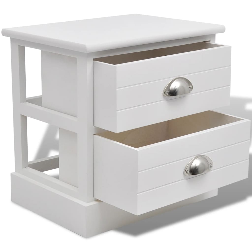 Comodini In Stile Francese 2 Pezzi Bianco - homemem39