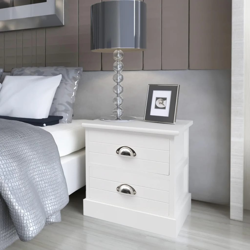 Comodini In Stile Francese 2 Pezzi Bianco - homemem39