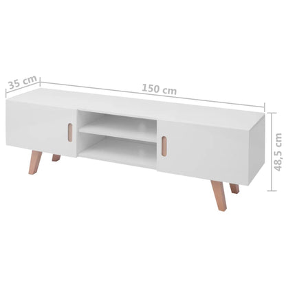 Supporto TV in MDF 150x35x48,5 cm Lucido Bianco - homemem39