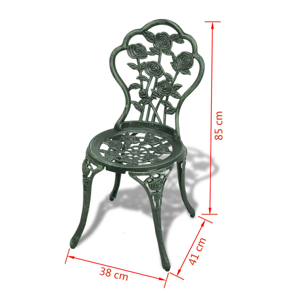 Set da Bistrot 3 pz in Alluminio Pressofuso Verde - homemem39