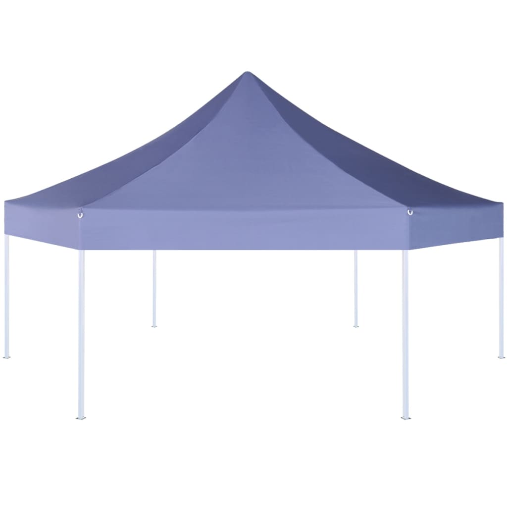 Gazebo Pieghevole Esagonale Pop-Up Blu Scuro 3,6x3,1 m - homemem39