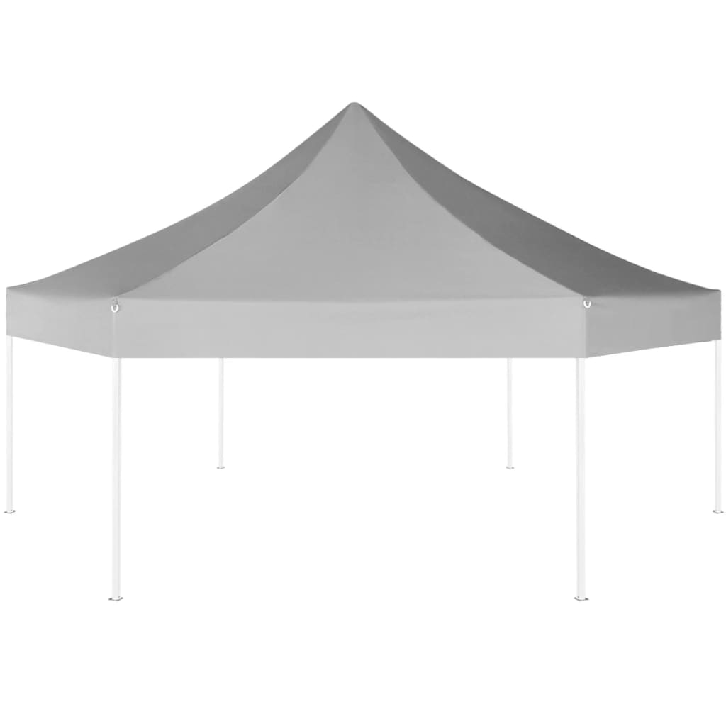 Gazebo Pieghevole Esagonale Pop-Up Grigio 3,6x3,1 m - homemem39