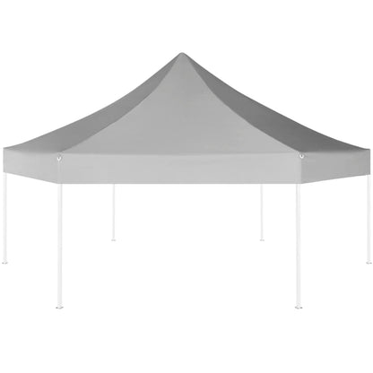 Gazebo Pieghevole Esagonale Pop-Up Grigio 3,6x3,1 m - homemem39